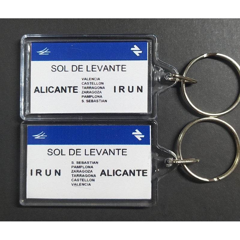 Llavero placa destino GL "Sol de Levante" (Irún - Alicante) LLV010 MDT Models