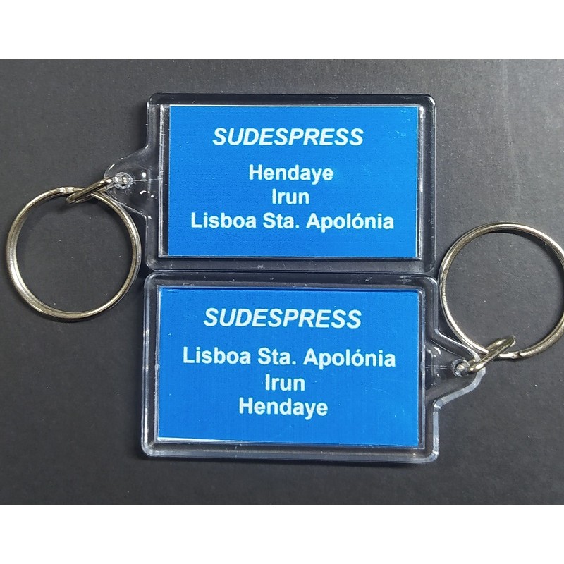 Llavero placa destino "Surexpreso" (Hendaya - Irún - Lisboa) LLV012 MDT Models