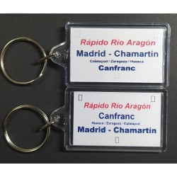 Llavero placa destino "Rápido Río Aragón" (Canfranc - Madrid) LLV015 MDT Models