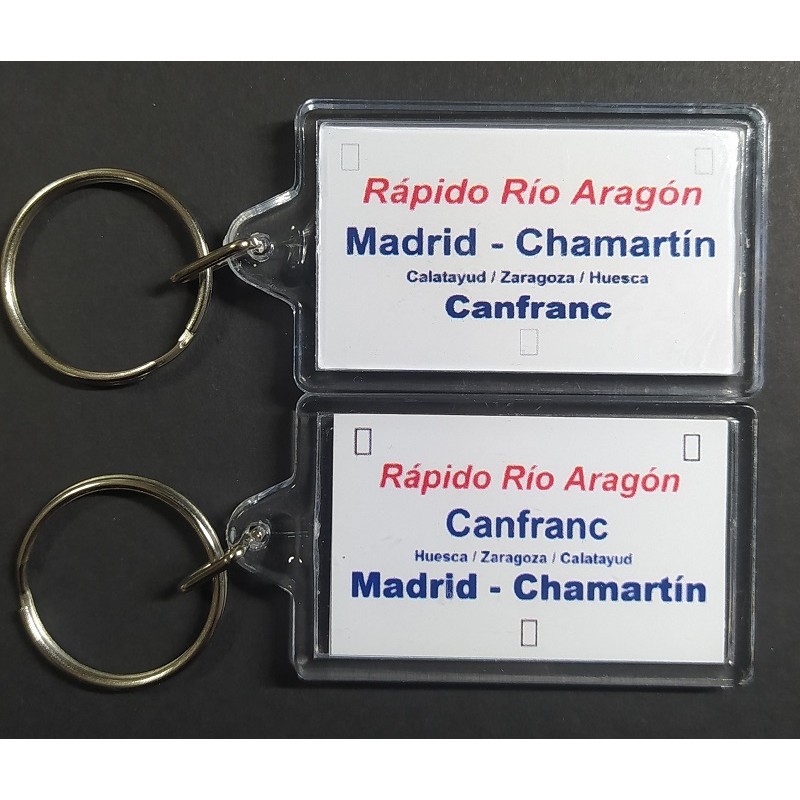 Llavero placa destino "Rápido Río Aragón" (Canfranc - Madrid) LLV015 MDT Models