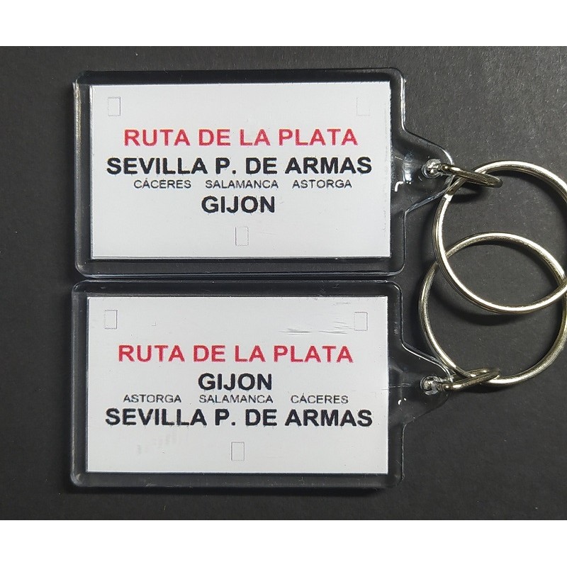 Llavero placa destino "Ruta de la Plata" (Sevilla - Gijón) LLV016 MDT Models