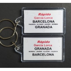 Llavero placa destino "Rápido García Lorca" (Granada - Barcelona) LLV017 MDT Models