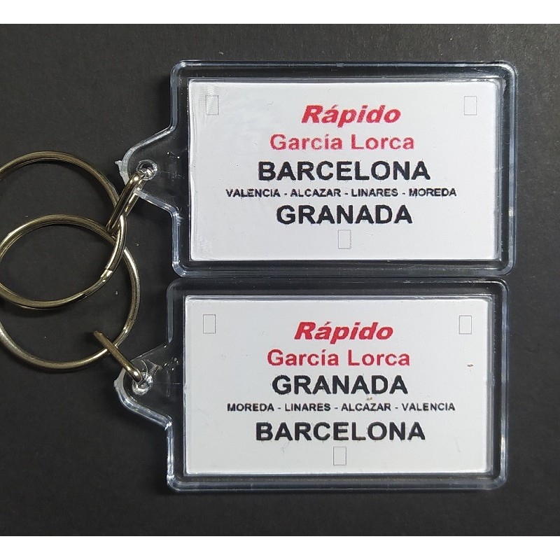 Llavero placa destino "Rápido García - Lorca" LLV017 MDT Models