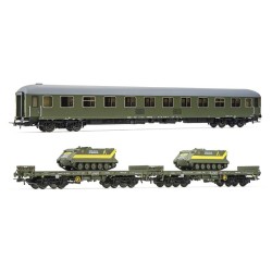 Set de 1 coche 12100 y 2 vagones PMM RENFE con 2 tanques HE4015 Electrotren Escala H0