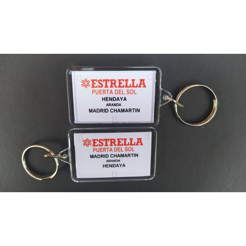 Llavero placa destino "Estrella Puerta del Sol" (Madrid - Hendaya) LLV024 MDT Models