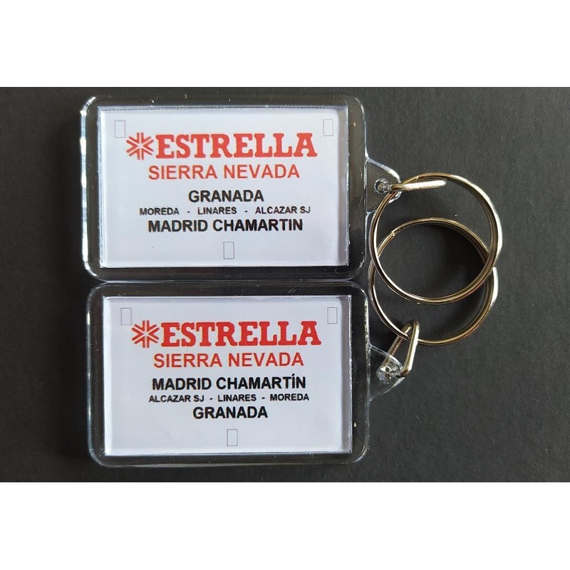 Llavero placa destino "Estrella Sierra Nevada" (Granada - Madrid Chamartín) LLV033 MDT Models