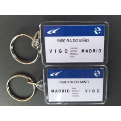 Llavero placa destino AR "Ribeira Do Miño" (Vigo - Madrid) LLV029 MDT Models