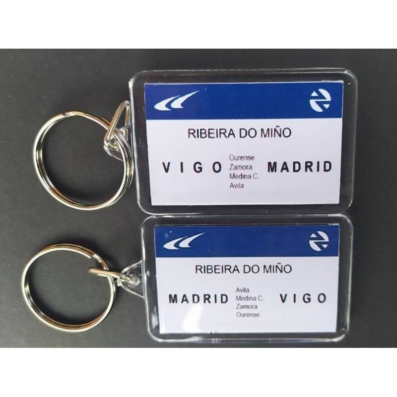 Llavero placa destino AR "Ribeira Do Miño" (Vigo - Madrid) LLV029 MDT Models