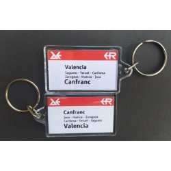 Llavero placa destino "Regional Transaragonés" (Valencia - Canfranc) LLV028 MDT Models