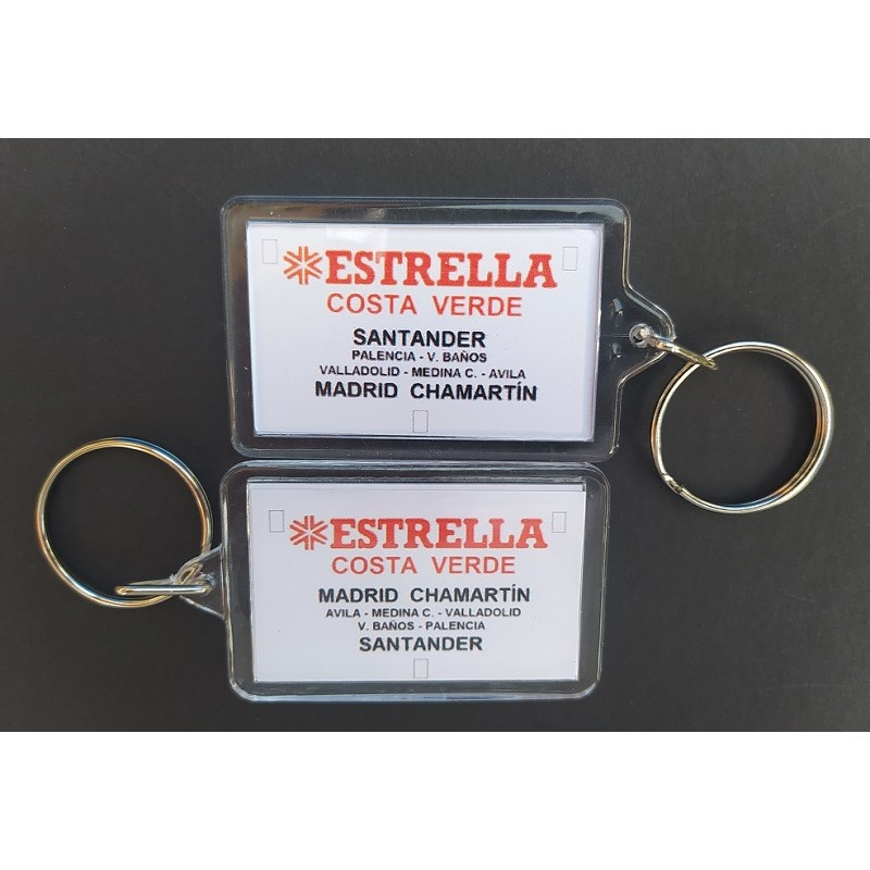 Llavero placa destino "Estrella Costa Verde" (Santander - Madrid Chamartín) LLV036 MDT Models
