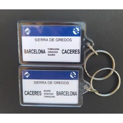 Llavero placa destino GL "Sierra de Gredos" (Cáceres - Bacelona) LLV038 MDT Models