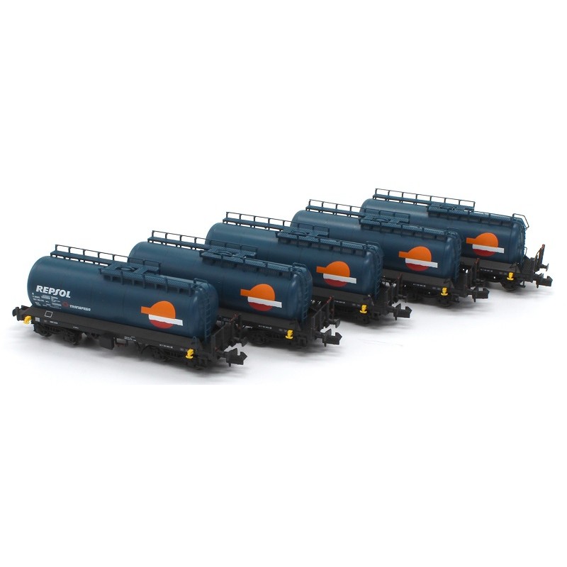 Set 5 cisternas Tren de Fuel REPSOL-Transfesa N71020 MfTrain Escala N