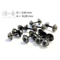 10 ejes D5.6mm A14mm para Roco 17101 N-Train Escala N