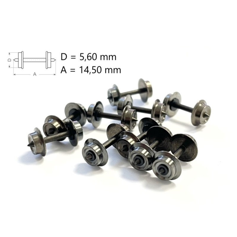 10 ejes D5.6mm A14.5mm para Arnold 17102 N-Train Escala N