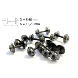 10 ejes D5.6mm A15.2mm para Fleischmann y Piko 17104 N-Train Escala N
