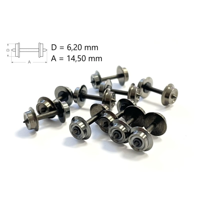10 ejes D6.2mm A14.5mm para Arnold 17107 N-Train Escala N