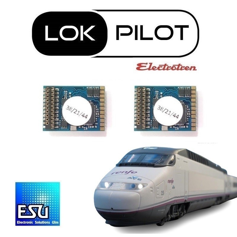 Set Decoders ESU Lokpilot 21 pins para el AVE S100 Electrotren Escala H0