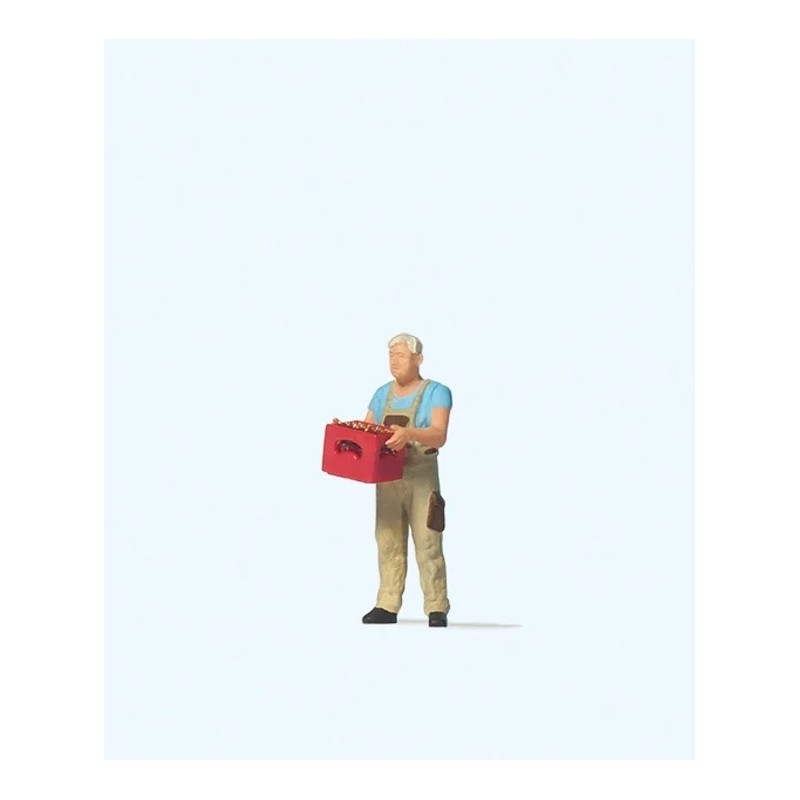 Hombre con caja de cervezas 28234 Preiser Escala H0
