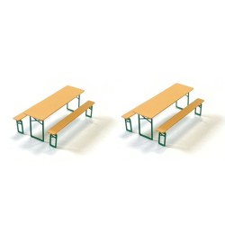 *2 mesas y 4 bancos plegables 221073 87Train Escala H0