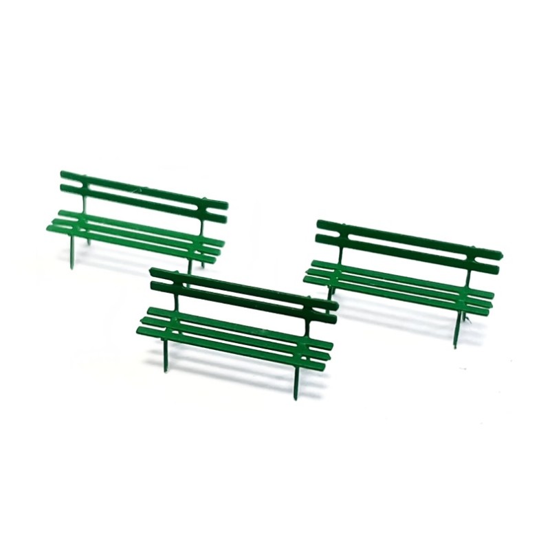 3 bancos verdes para parques 211065 N-Train Escala N