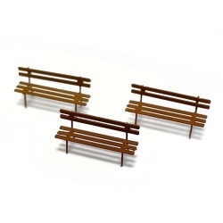 3 bancos marrones para parques 211066 N-Train Escala N