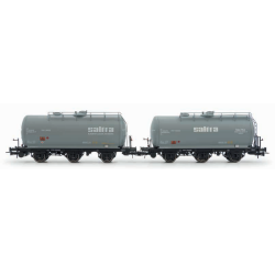 Set 2 vagones cisterna de 3 ejes Saltra, RENFE HE6051 Electrotren Escala H0
