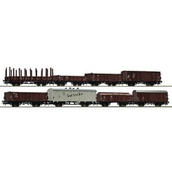 Set de 8 vagones de mercancías, de la DR 67127 ROCO Escala H0