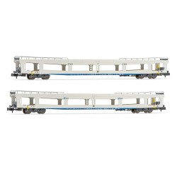 2 vagones DDMA para coches RENFE, decoración blanca HN4351 Arnold Escala N