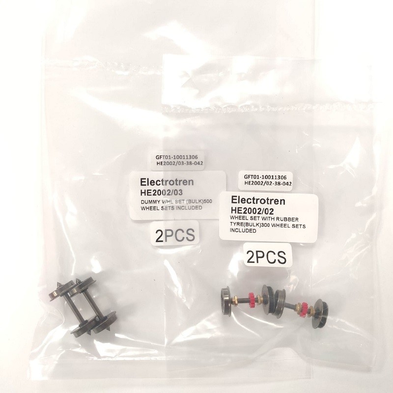 4 ejes (2 con piñon) HE2002/02 + HE2002/03 para ferrobús 591 Electrotren Escala H0