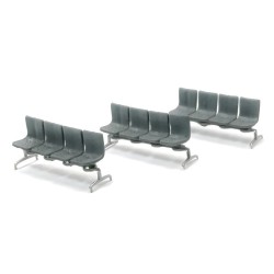 3 bancadas grises de sala de espera 211067 N-Train Escala N