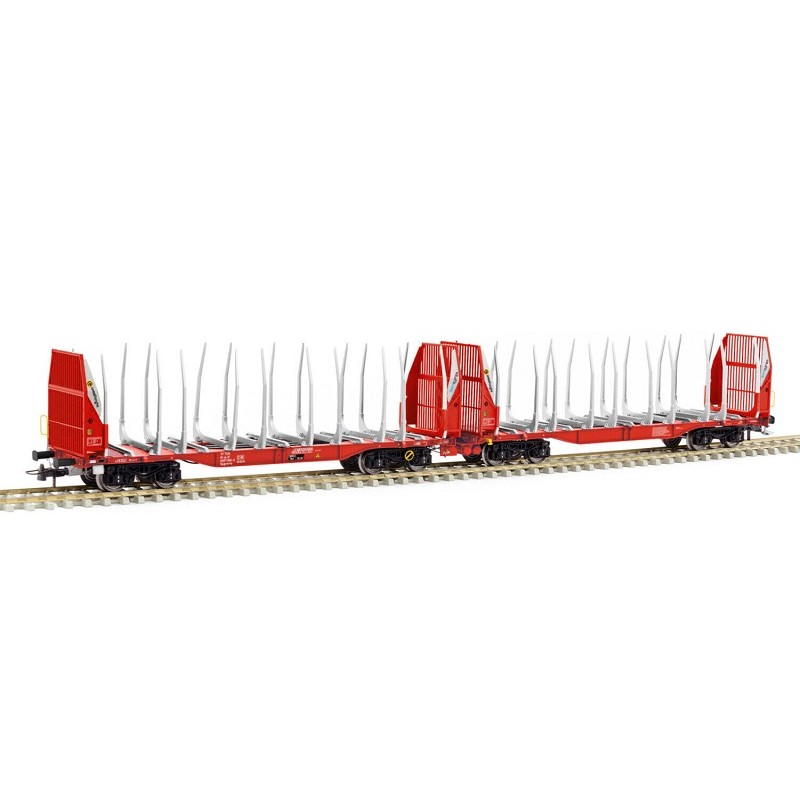 Vagón articulado 90' Smart GigaWood, Ibercargo S657006 Sudexpress Escala H0