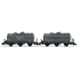 2 vagones cisternas PR RENFE de tres ejes SAVESA HN6672 Arnold Escala N