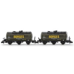 2 vagones cisternas PR RENFE de tres ejes BORGES HN6673 Arnold Escala N