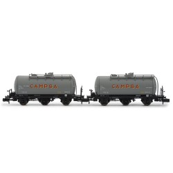 2 vagones cisternas PR RENFE de tres ejes CAMPSA HN6674 Arnold Escala N