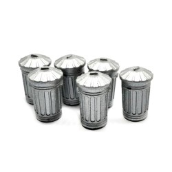 6 cubos de basura metálicos 221097 87Train Escala H0