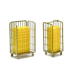 2 carritos con bandejas de correo postal 221104 87Train Escala H0