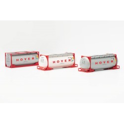 3 contenedores cisterna “Hoyer” 076500-006 Herpa Escala H0 1:87