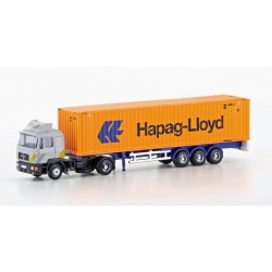 Trailer MAN F90 con contenedor Hapag-Lloyd LC4068 Lemke Minis Escala N
