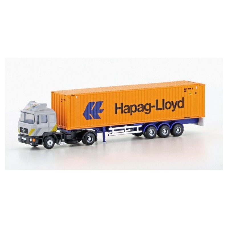 Trailer MAN F90 con contenedor Hapag-Lloyd LC4068 Lemke Minis Escala N