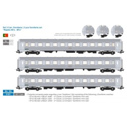 Set 3 coches Sorefame Rapido CP S1201 Sudexpress Escala H0