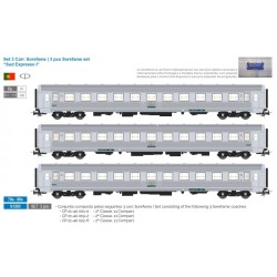 Set 3 coches Sorefame Sud Expresso CP S1203 Sudexpress Escala H0