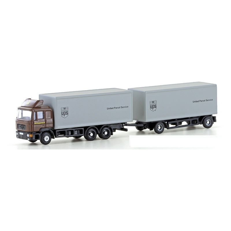 Camión MAN F90 UPS con remolque LC4602 Lemke Minis Escala N
