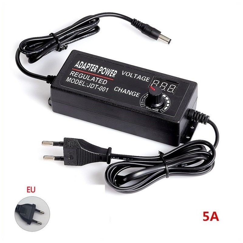 Transformador con regulador 3 - 12V, 72W, 5A, salida continua DC AT001 MDT Models