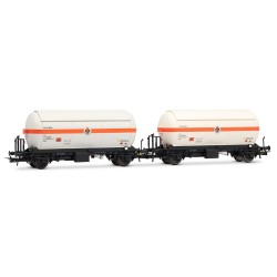 Set 2 vagones cisterna Butano S.A. RENFE HE6072 Electrotren Escala H0