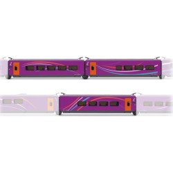 Set 3 coches complementarios 2/3 AVE AVLO Renfe HE3002 Electrotren Escala H0
