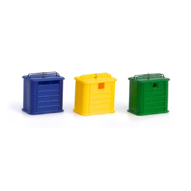 3 contenedores de reciclaje 221112 87Train Escala H0