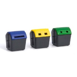 3 contenedores de reciclaje 221115 87Train Escala H0