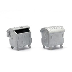 Contenedores galvanizados con ruedas 221079 87Train Escala H0