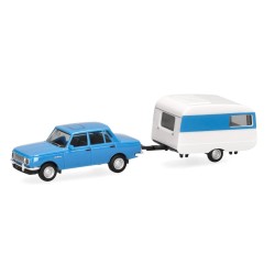 Wartburg 353`82 con caravana 028585-002 Herpa Escala H0 1:87