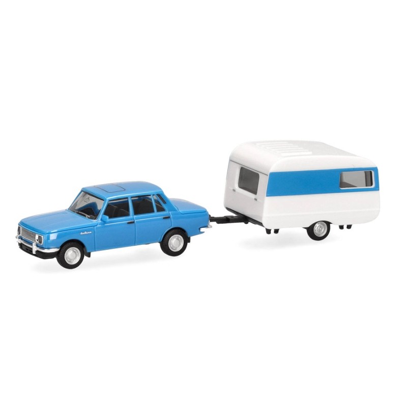 Wartburg 353`82 con caravana 028585-002 Herpa Escala H0 1:87